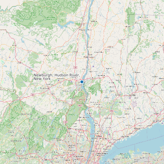 Newburgh, Hudson River, New York map