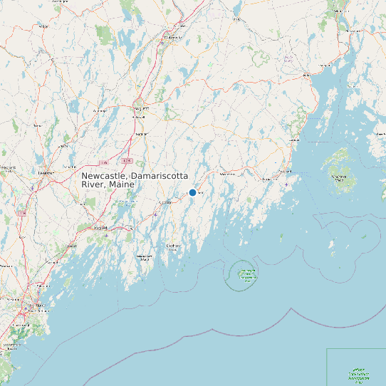 Map of Newcastle, Damariscotta River, Maine Tide Prediction Station