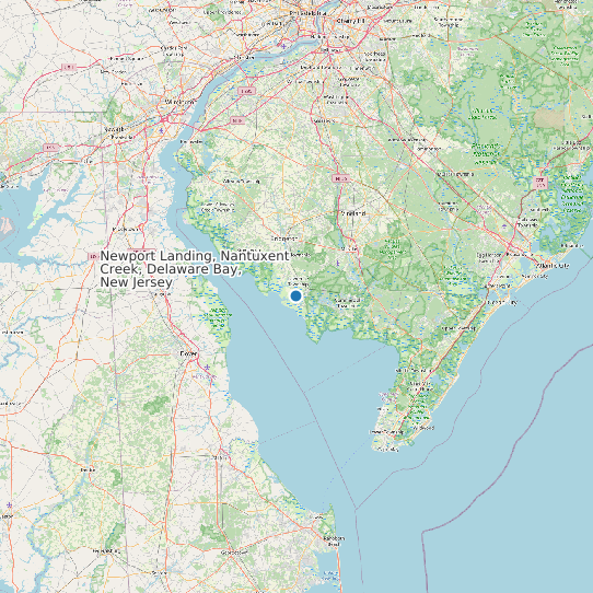Newport Landing, Nantuxent Creek, Delaware Bay, New Jersey map