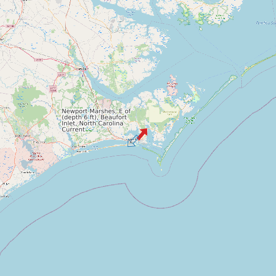 Newport Marshes, E of (depth 6 ft), Beaufort Inlet, North Carolina Current map