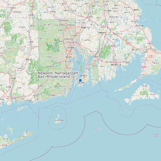 Newport, Narragansett Bay, Rhode Island map