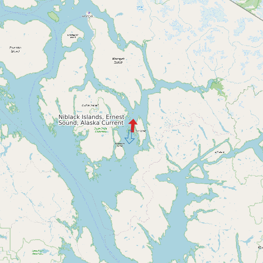 Map of Niblack Islands, Ernest Sound, Alaska Current Prediction Station