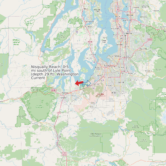 Nisqually Reach, 0.5 mi south of Lyle Point (depth 29 ft), Washington Current map