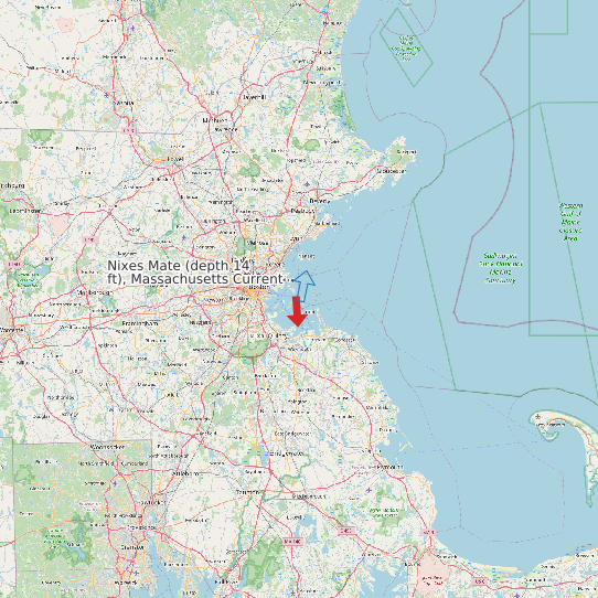 Map of Nixes Mate (depth 14 ft), Massachusetts Current Prediction Station