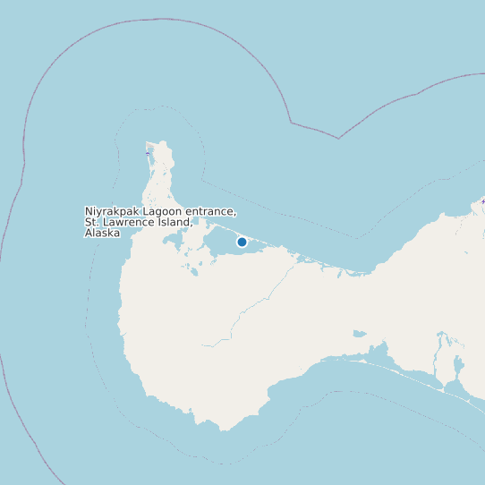 Map of Niyrakpak Lagoon entrance, St. Lawrence Island, Alaska Tide Prediction Station