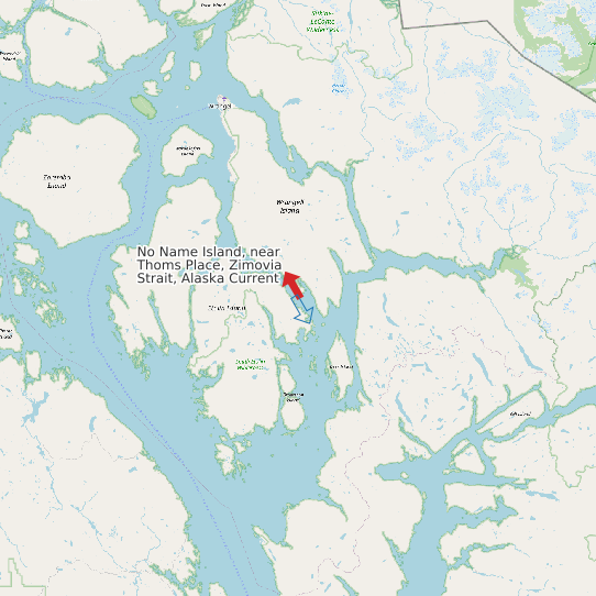 No Name Island, near Thoms Place, Zimovia Strait, Alaska Current map