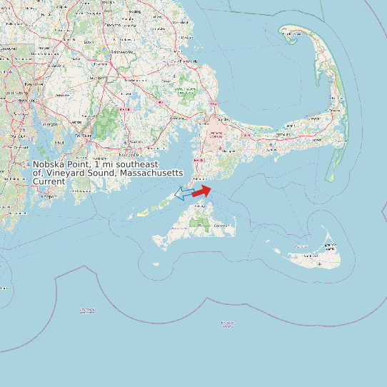 Map of Nobska Point, 1 mi southeast of, Vineyard Sound, Massachusetts Current Prediction Station