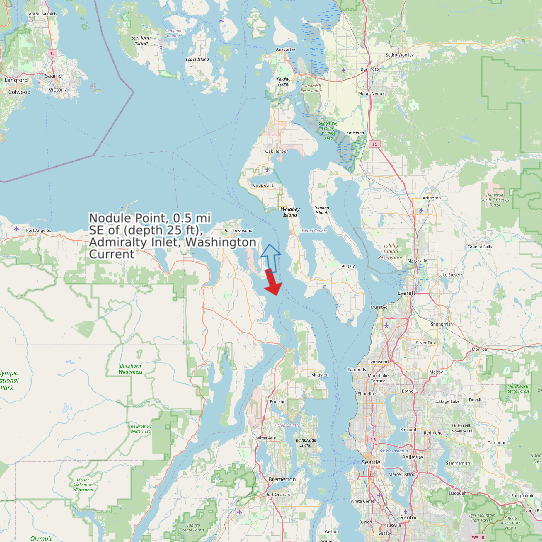 Nodule Point, 0.5 mi SE of (depth 25 ft), Admiralty Inlet, Washington Current map