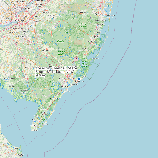 Map of Absecon Channel, State Route 87 bridge, New Jersey Tide Prediction Station
