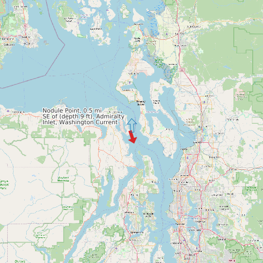 Nodule Point, 0.5 mi SE of (depth 9 ft), Admiralty Inlet, Washington Current map