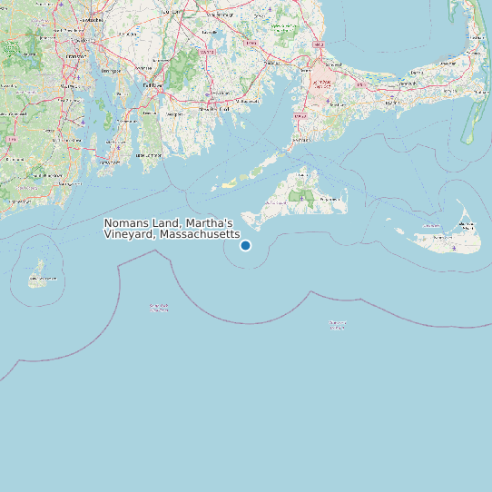 Map of Nomans Land, Martha's Vineyard, Massachusetts Tide Prediction Station