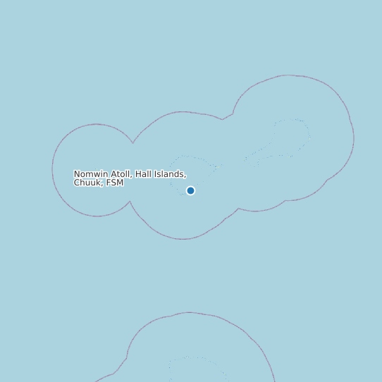 Nomwin Atoll, Hall Islands, Chuuk, FSM map