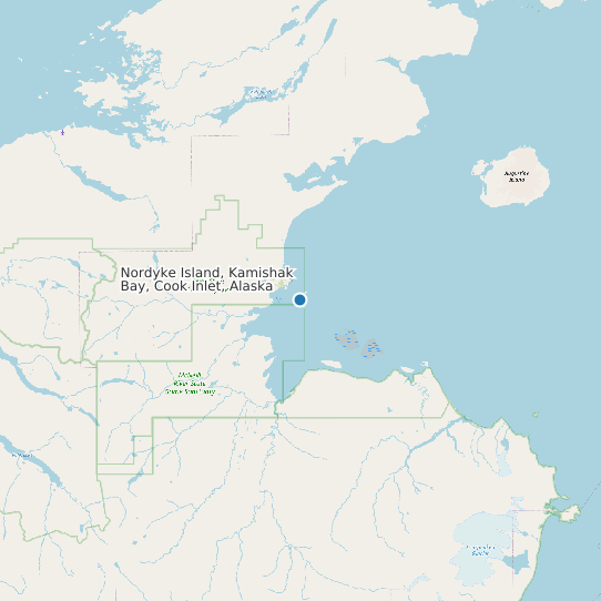 Map of Nordyke Island, Kamishak Bay, Cook Inlet, Alaska Tide Prediction Station