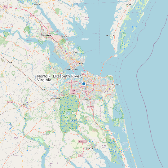 Norfolk, Elizabeth River, Virginia map