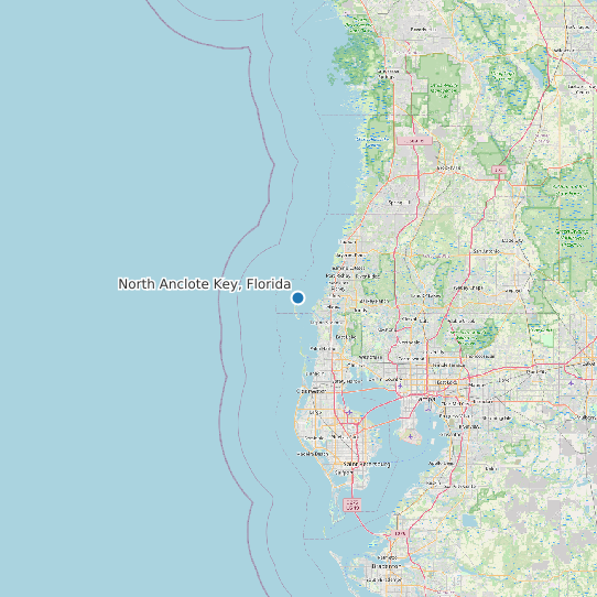 Map of North Anclote Key, Florida Tide Prediction Station