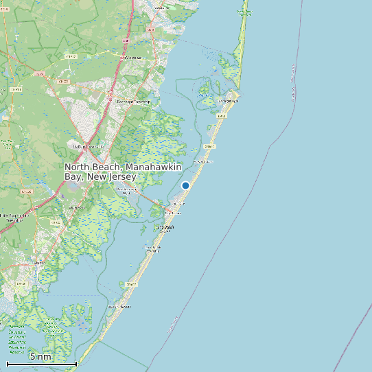 Map of North Beach, Manahawkin Bay, New Jersey Tide Prediction Station