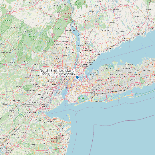 North Brother Island, East River, New York map