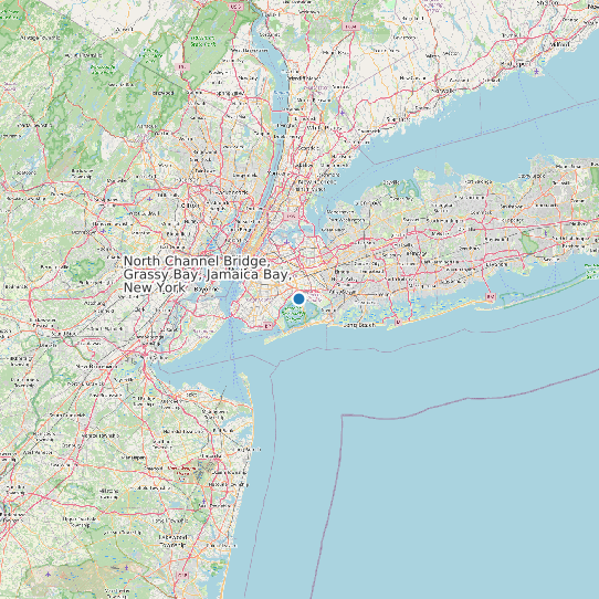 Map of North Channel Bridge, Grassy Bay, Jamaica Bay, New York Tide Prediction Station