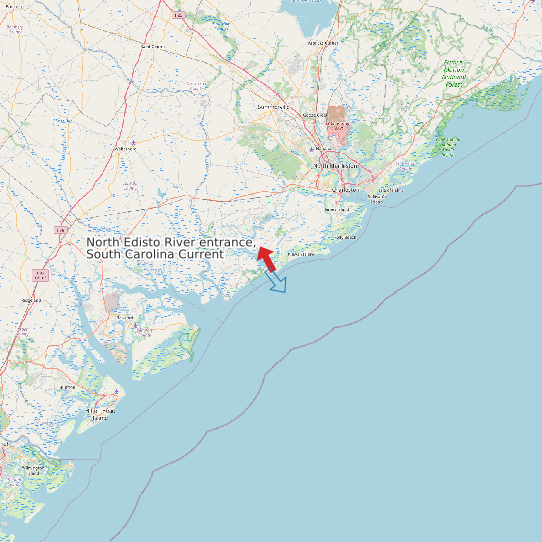 Map of North Edisto River entrance, South Carolina Current Prediction Station