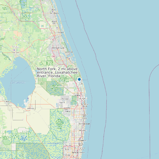 North Fork, 2 mi above entrance, Loxahatchee River, Florida map