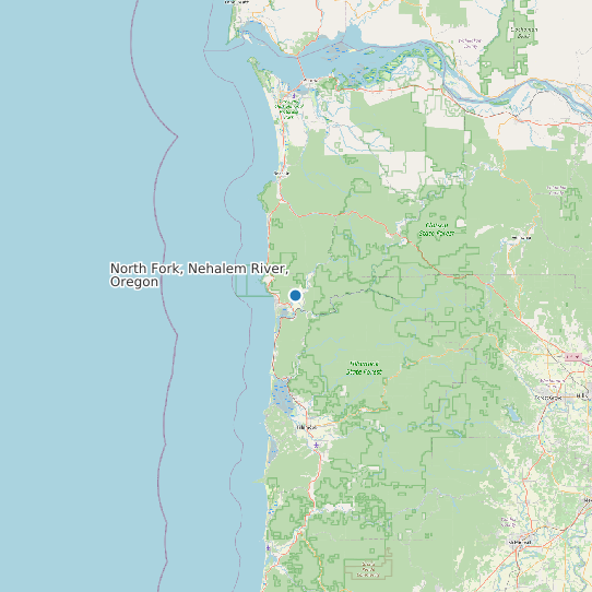 North Fork, Nehalem River, Oregon map