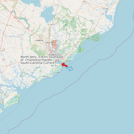 North Jetty, 0.8 mi southeast of, Charleston Harbor, South Carolina Current map