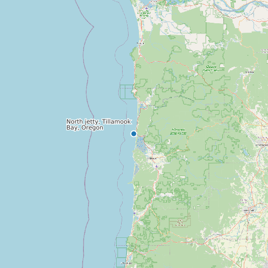 Map of North jetty, Tillamook Bay, Oregon Tide Prediction Station