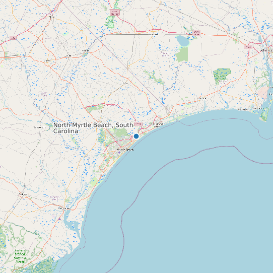 Map of North Myrtle Beach, South Carolina Tide Prediction Station