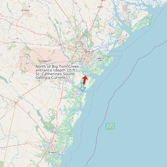 North of Big Tom Creek entrance (depth 10 ft), St. Catherines Sound, Georgia Current map
