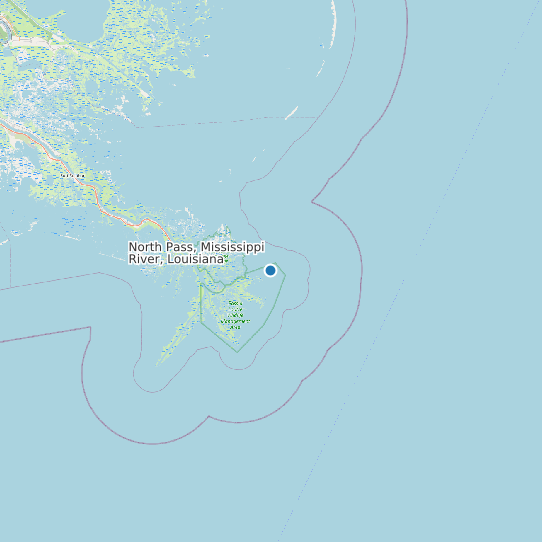 Map of North Pass, Mississippi River, Louisiana Tide Prediction Station