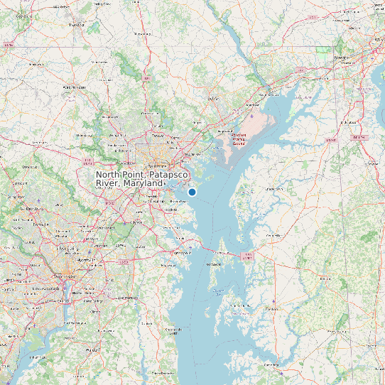 Map of North Point, Patapsco River, Maryland Tide Prediction Station