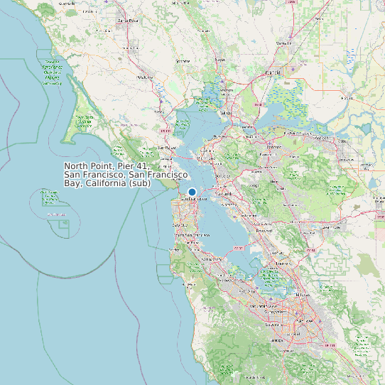 Map of North Point, Pier 41, San Francisco, San Francisco Bay, California (sub) Tide Prediction Station