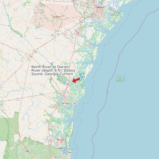 Map of North River at Darien River (depth 9 ft), Doboy Sound, Georgia Current Prediction Station