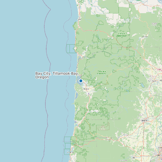 Bay City, Tillamook Bay, Oregon map