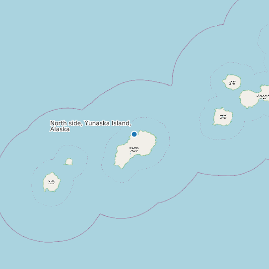 North side, Yunaska Island, Alaska map