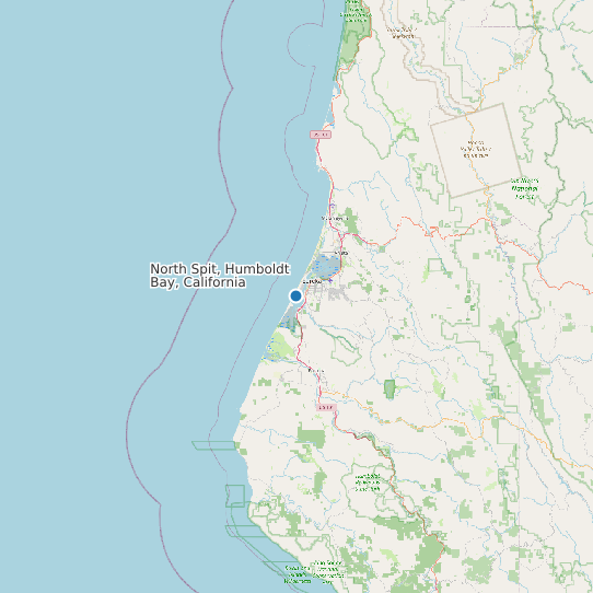 Map of North Spit, Humboldt Bay, California Tide Prediction Station