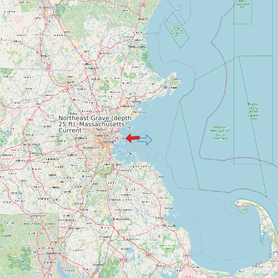 Map of Northeast Grave (depth 25 ft), Massachusetts Current Prediction Station
