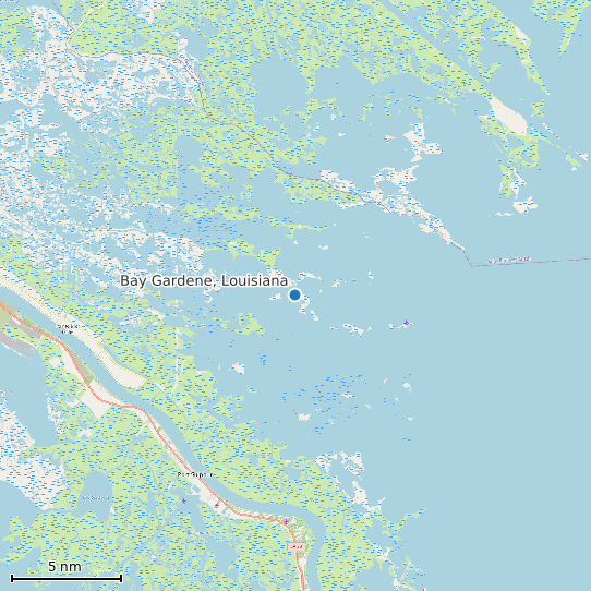 Map of Bay Gardene, Louisiana Tide Prediction Station