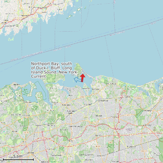 Map of Northport Bay, south of Duck I. Bluff, Long Island Sound, New York Current Prediction Station