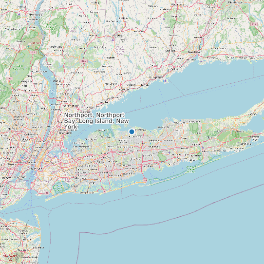 Map of Northport, Northport Bay, Long Island, New York Tide Prediction Station