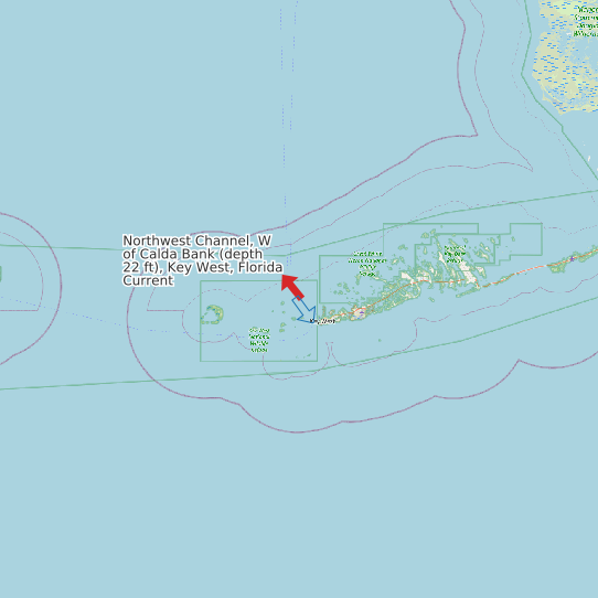 Northwest Channel, W of Calda Bank (depth 22 ft), Key West, Florida Current map