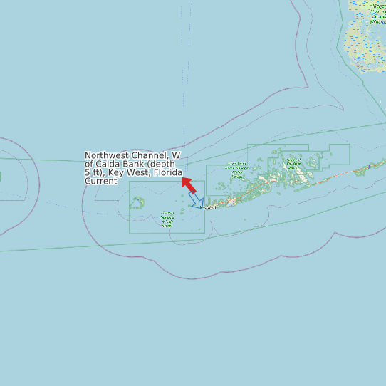 Northwest Channel, W of Calda Bank (depth 5 ft), Key West, Florida Current map