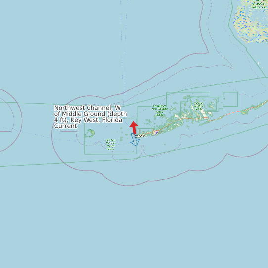 Northwest Channel, W of Middle Ground (depth 4 ft), Key West, Florida Current map