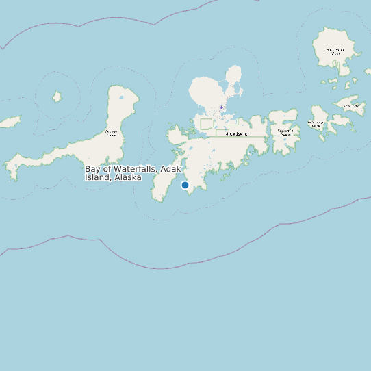 Map of Bay of Waterfalls, Adak Island, Alaska Tide Prediction Station