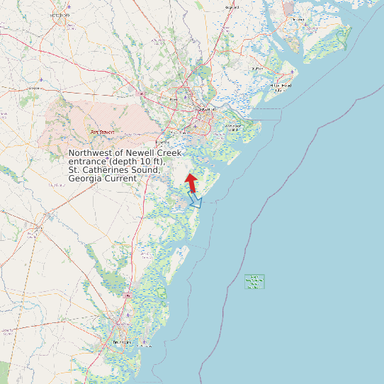 Map of Northwest of Newell Creek entrance (depth 10 ft), St. Catherines Sound, Georgia Current Prediction Station