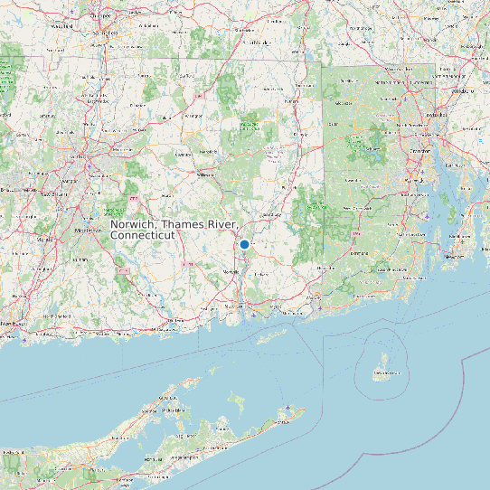 Norwich, Thames River, Connecticut map