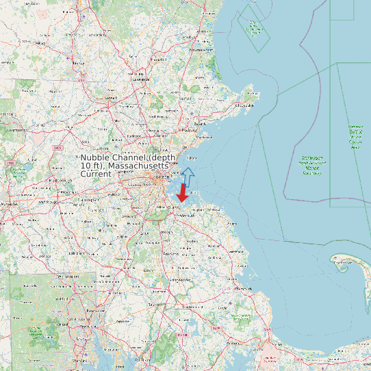 Nubble Channel (depth 10 ft), Massachusetts Current map