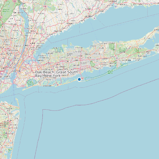 Oak Beach, Great South Bay, New York map