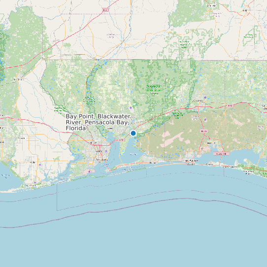 Map of Bay Point, Blackwater River, Pensacola Bay, Florida Tide Prediction Station