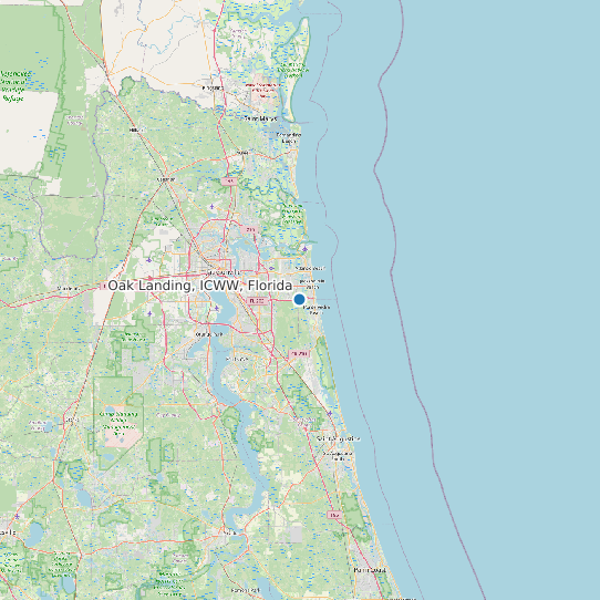 Map of Oak Landing, ICWW, Florida Tide Prediction Station